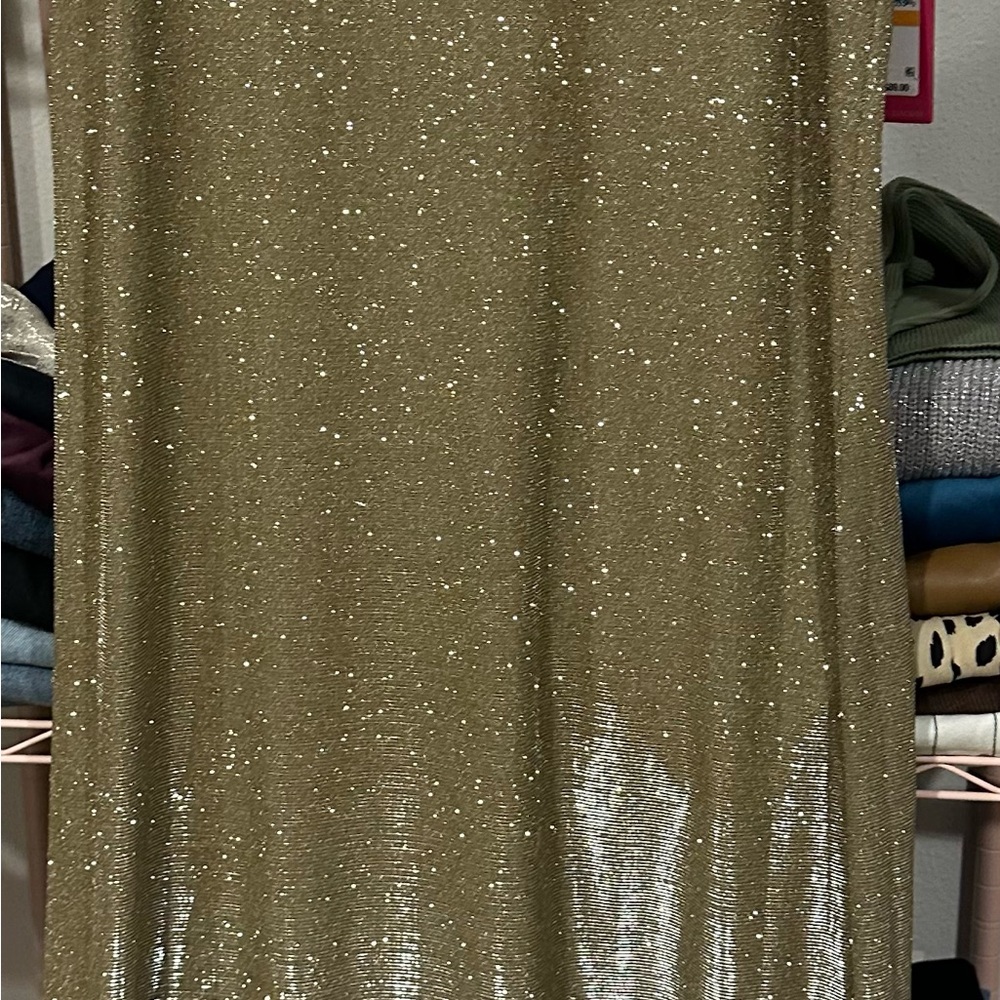 Vince Camuto Sparkling Gold Maxi Dress
